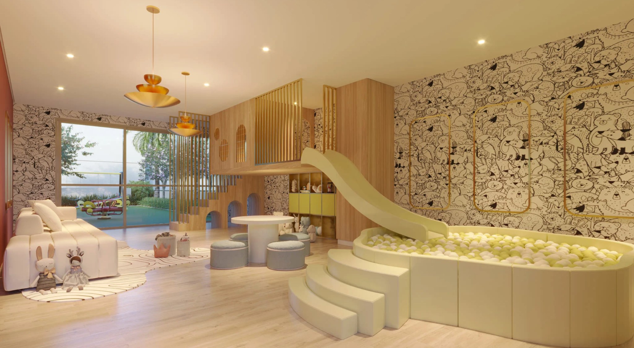 Brinquedoteca e playground interno
