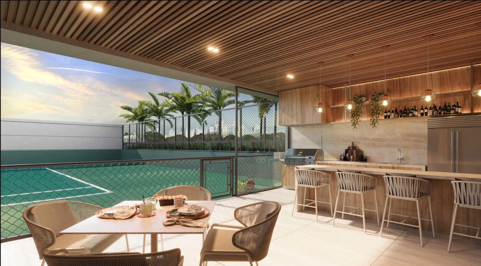 Terraço gourmet e tênis